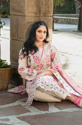 3-PC Unstitched Digital Embroidered Lawn By Tawakkal Fabrics | D-1241